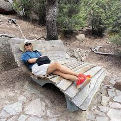 Taking a break on the way down