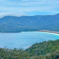 Sea fog starting to roll in at Wineglass Bay