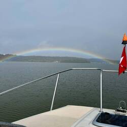 We had to run back in the rain but were rewarded With a rainbow 🌈