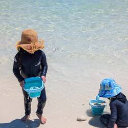 Kids having fun on the beach