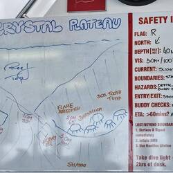 Dive site #3: Crystal Plateau; max depth: 63ft.