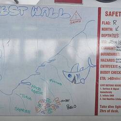 Dive site 3: West Wall max depth:68ft. CRAZY current! J9 & others had to be 'rescued' by the tender.