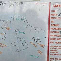 Dive site 3: Flare Point; max depth: 52ft