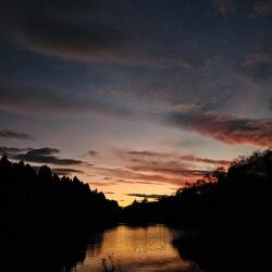 Crépuscule sur le bassin du château