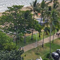 The Boardwalk is an active place in the morning