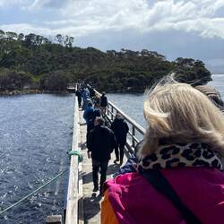 Disembarking at Sarah Island