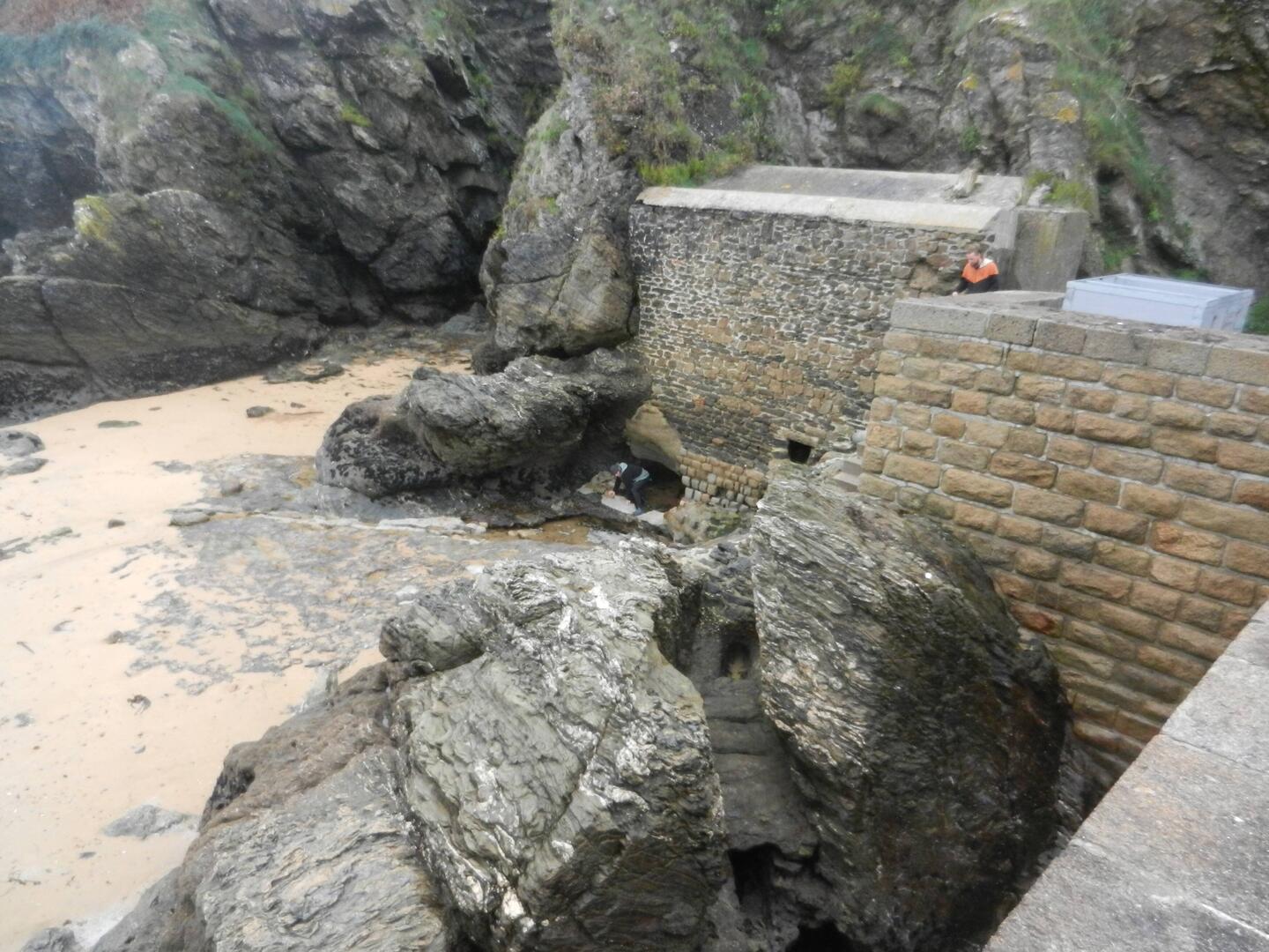 Visite de petites grottes à marée basse