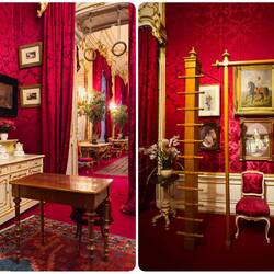 Sisi's exercise equipment ... wall bars, high bar, and rings in the doorway ... Hofburg — Vienna.