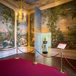 The Bergl Room ... decorated with trompe l'oeil murals commissioned by Maria Theresa ... Hofburg.