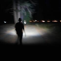 Jetzt noch den langen flachen Weg zurück zum Schlumpf im Stirnlampenlicht.