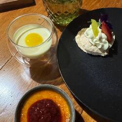 Crème brûlée, Pannacotta, Pavlovas und Negroni