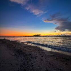 sunset with view to gili trawangan