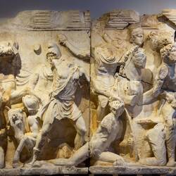 Parthian Monument, depicting the triumph of the Romans over their enemies ... Ephesos Museum.