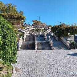 The grand staircase, built for royalty, entering Melk Abbey