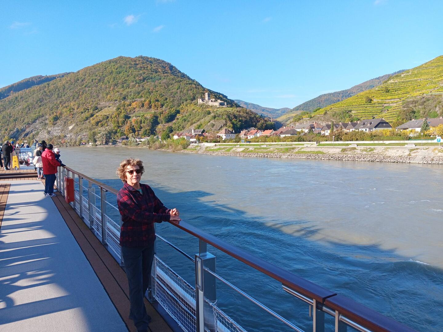 Scenery sailing upriver from Vienna