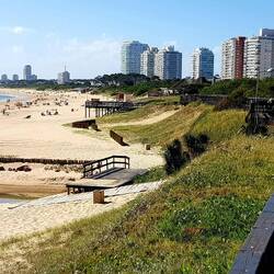 The beach and the beautiful promenade.