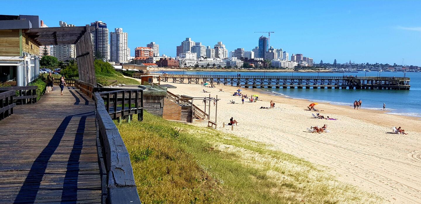 The beach and the beautiful promenade.