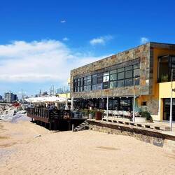 Brasserie in harbour.