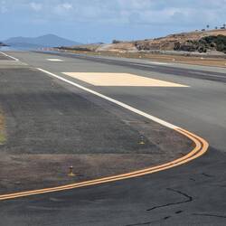 Water on both ends of the runway