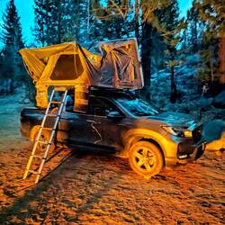 Boys will sleep in the roof tent