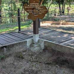 A mass grave site at the killing fields