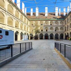 Stallburg houses the stables of the Spanish Riding School — Vienna, Austria.