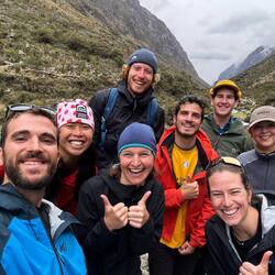 El grupito (nos falta uno, el guía, el arriero y las mulas)