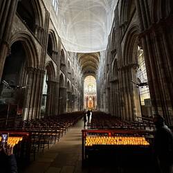 Center of Rouen Cathedral with Chapel of the Virgin Mary in the distance