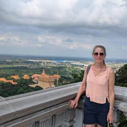 Looking down on killing fields memorial