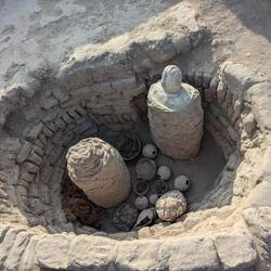 A reconstructed tomb