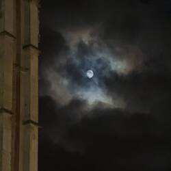 Moon by the cathedral
