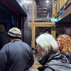 Getting into the elevator