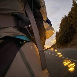 Damit ich auch schön gesehen werde, wird die Beleuchtung vom Burning Man abgewandelt ☺️