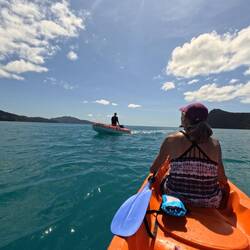 Busted! We were beyond the bouy markers & were (gently) asked to return to the designated area.