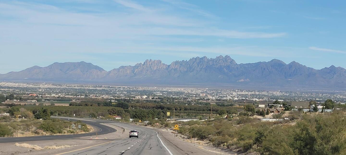 Las Cruces, background Organ Mountains