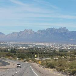 Las Cruces, background Organ Mountains