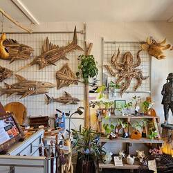 Gift shop with some cool wall art