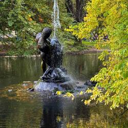 The pond is a later addition to the Burggarten — Vienna, Austria.