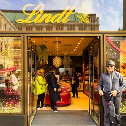 Checking out the Lindt shop — Vienna, Austria.