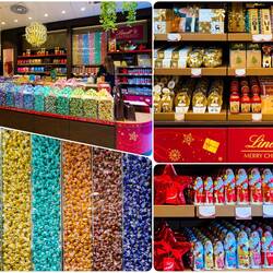 All kinds of chocolate goodies at the Lindt shop — Vienna, Austria.