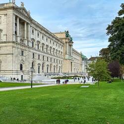 Burggarten and the Neue Burg Wing of Hofburg — Vienna, Austria.