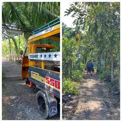 Arrival at Ba Danh homestay by tuk tuk