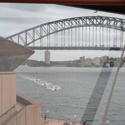 Looking out towards harbor bridge