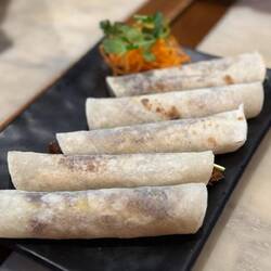 Peking duck wraps were tasty