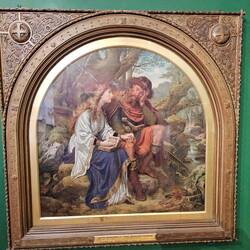 Sainte Margaret, patronne de l'Ecosse convertissant le roi Malcolm