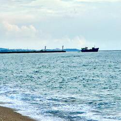 Mündung Manavgat Fluss ins Meer