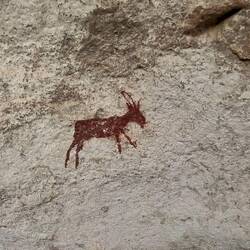 Und zwischendurch findet man uralte Felsmalereien der Buschmänner