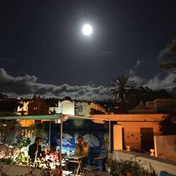El Paso, nachts von der Dachterasse der Unterkunft.