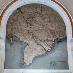 Central Post Office; old map of the Mekong Delta region