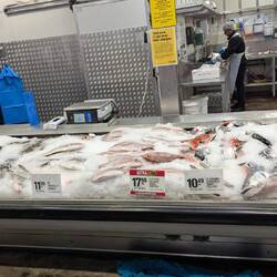 Frischen Fisch gibt es hier in großer Auswahl überall.